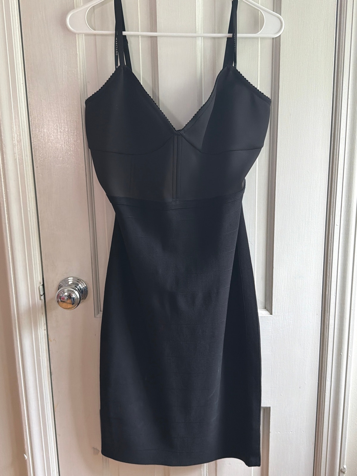 Marciano Black Corset Bustier Bandage Bodycon Dress Eu42/Lg Euc